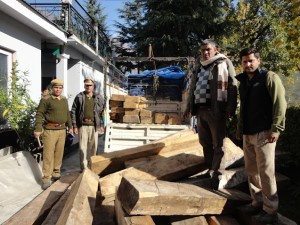 All Deodar sleepers (36 No.) unloaded, measured & kept under custody